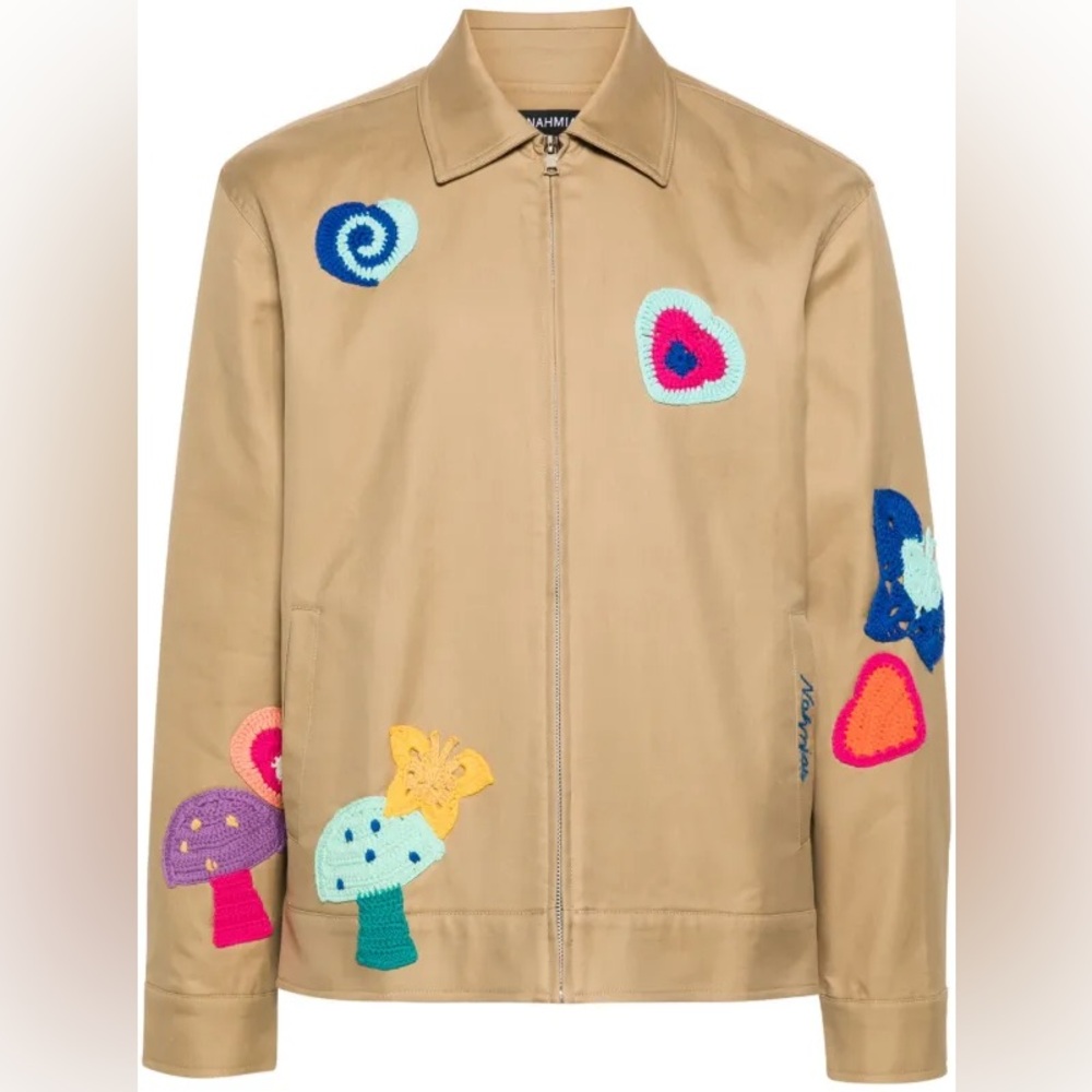 Nahmias Men’s jacket with Colorful Crochet Appliqués